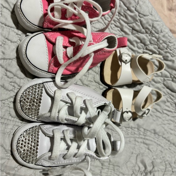 Baby Girl Shoes - Pink and White Converse - Picture 3 of 7